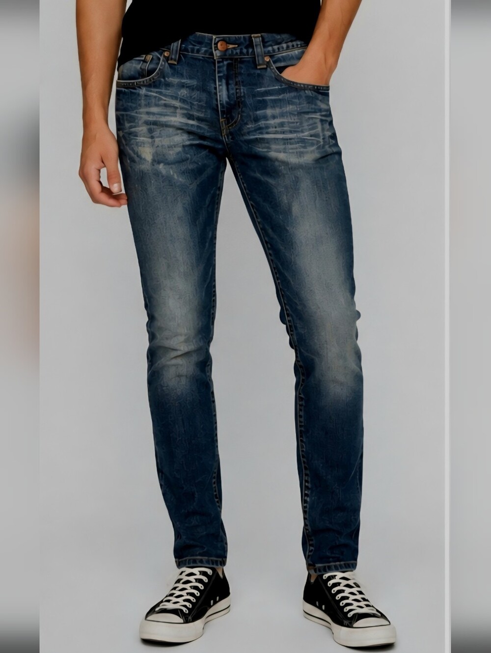 Tillys RSQ London Skinny Jeans Blue Denim Distressed Size 32/30